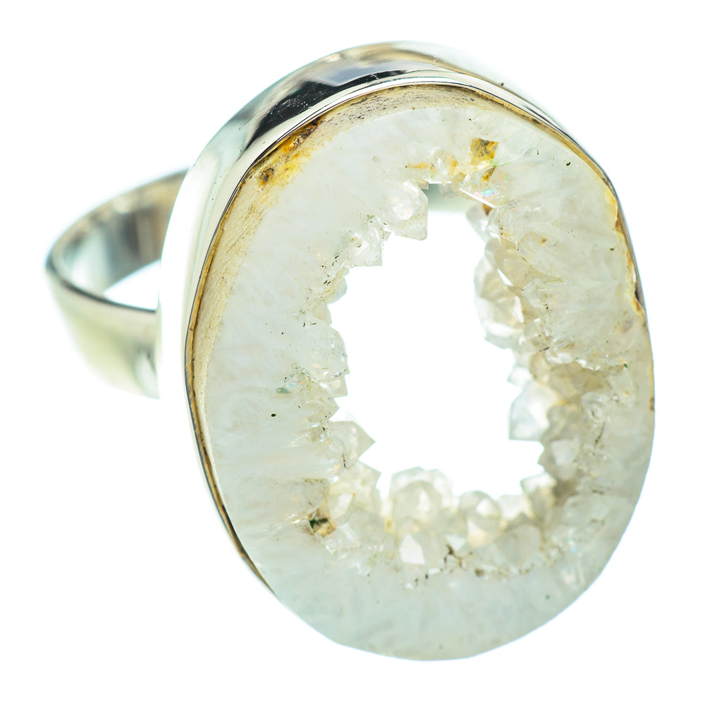 White Geode Slice Rings handcrafted by Ana Silver Co - RING52921