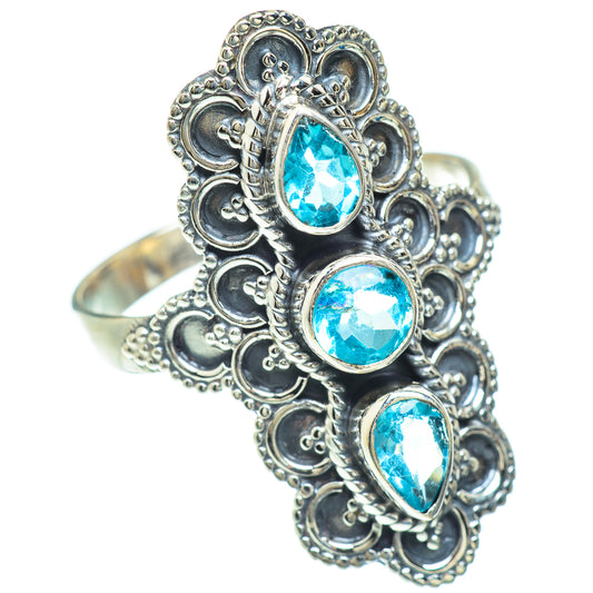 Blue Topaz Rings handcrafted by Ana Silver Co - RING52930
