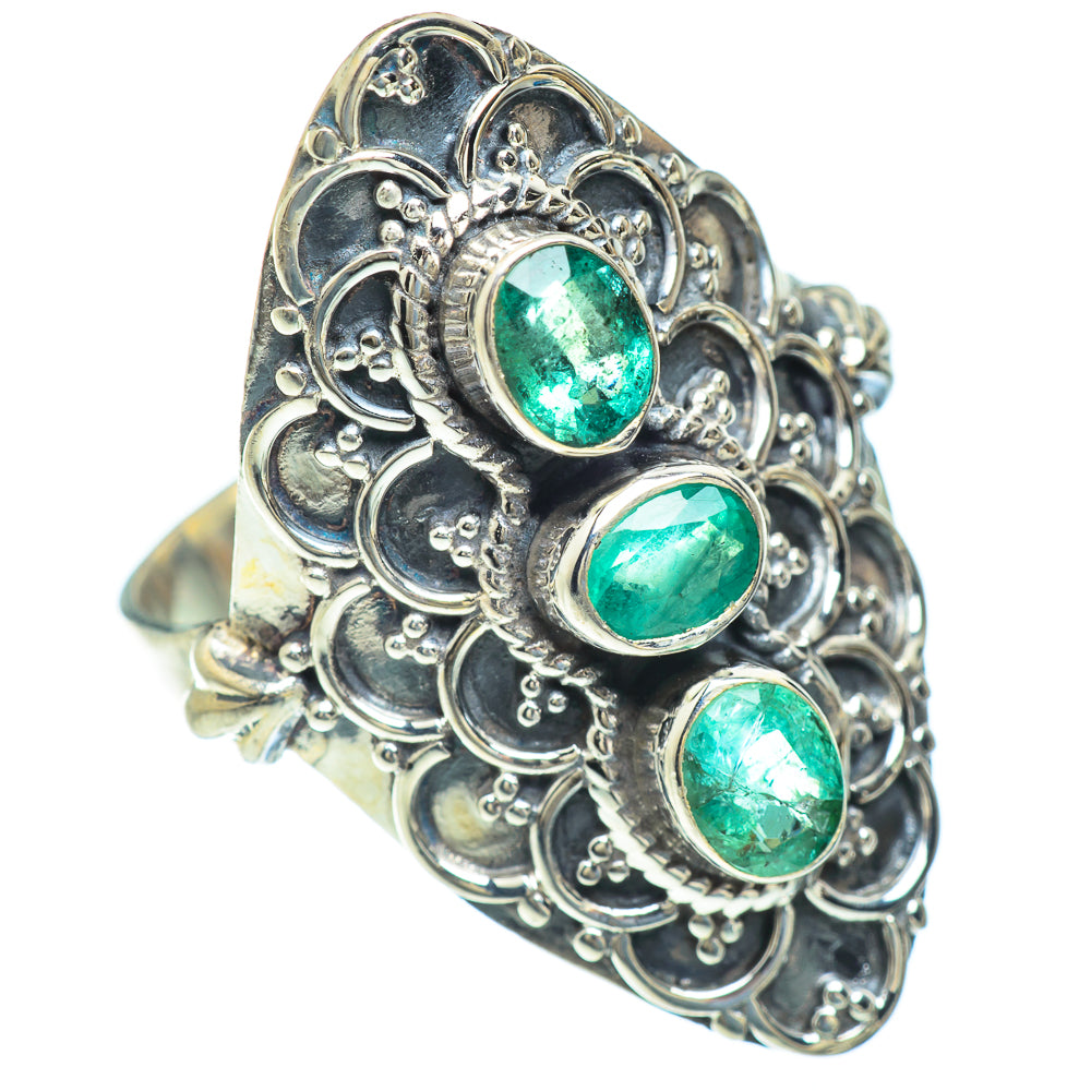 Zambian Emerald Rings handcrafted by Ana Silver Co - RING52972