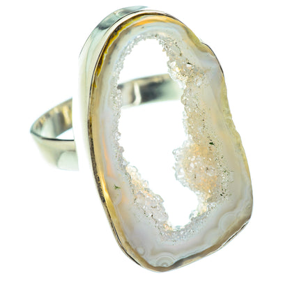 White Geode Slice Rings handcrafted by Ana Silver Co - RING53350