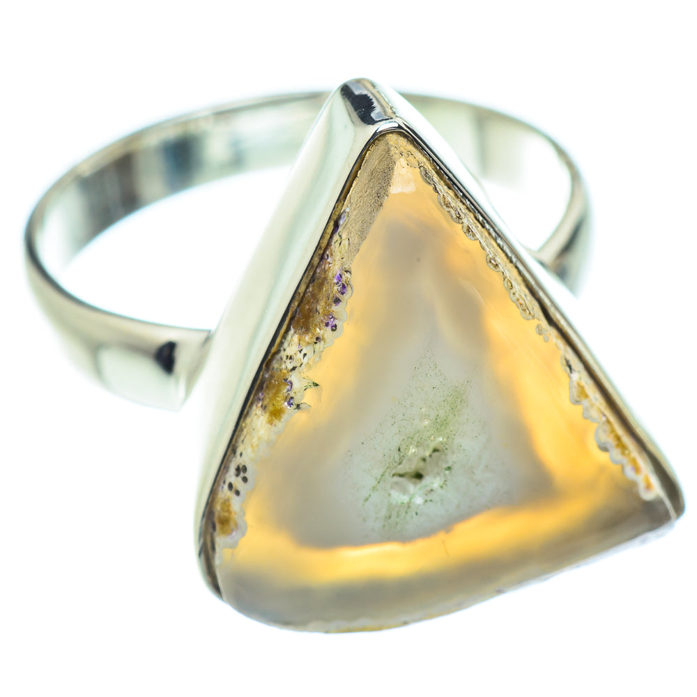 White Geode Slice Rings handcrafted by Ana Silver Co - RING53435