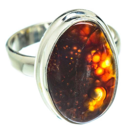 Mexican Fire Agate Rings handcrafted by Ana Silver Co - RING53557