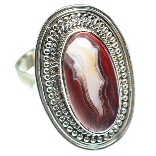 Crazy Lace Agate Rings handcrafted by Ana Silver Co - RING53573