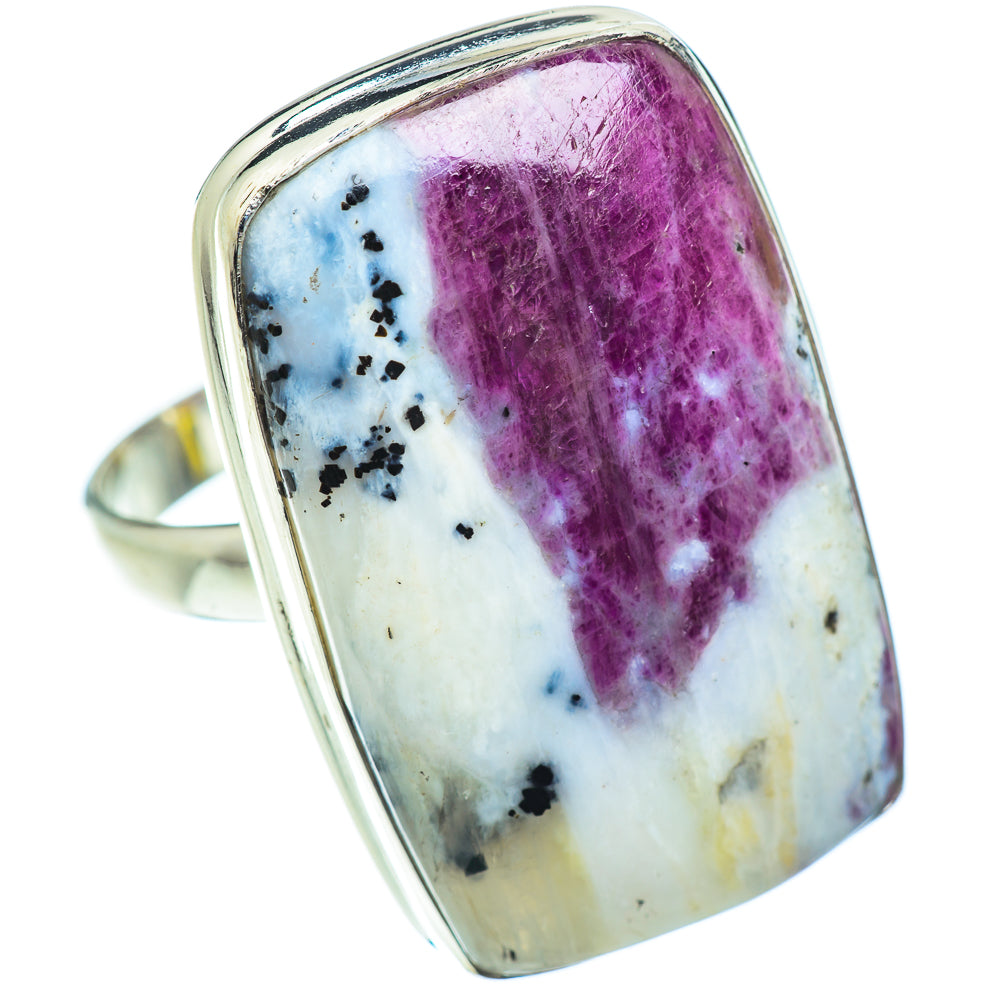 Gigantic Ruby Fuchsite Rings handcrafted by Ana Silver Co - RING53744