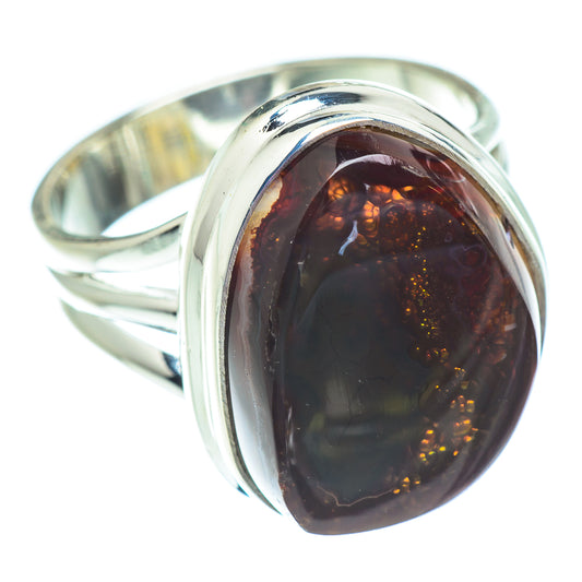 Mexican Fire Agate Rings handcrafted by Ana Silver Co - RING53799