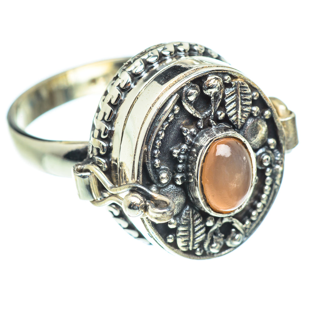Peach Moonstone Rings handcrafted by Ana Silver Co - RING54153