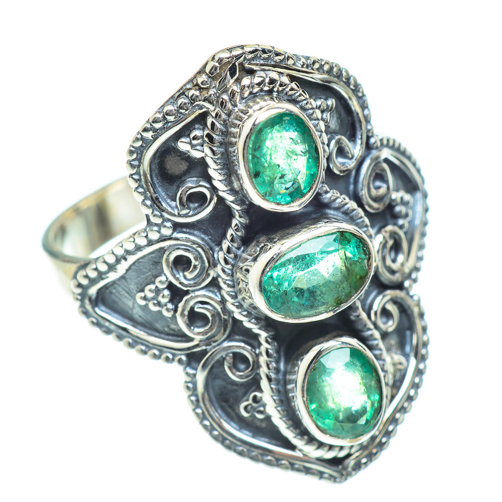 Zambian Emerald Rings handcrafted by Ana Silver Co - RING54344