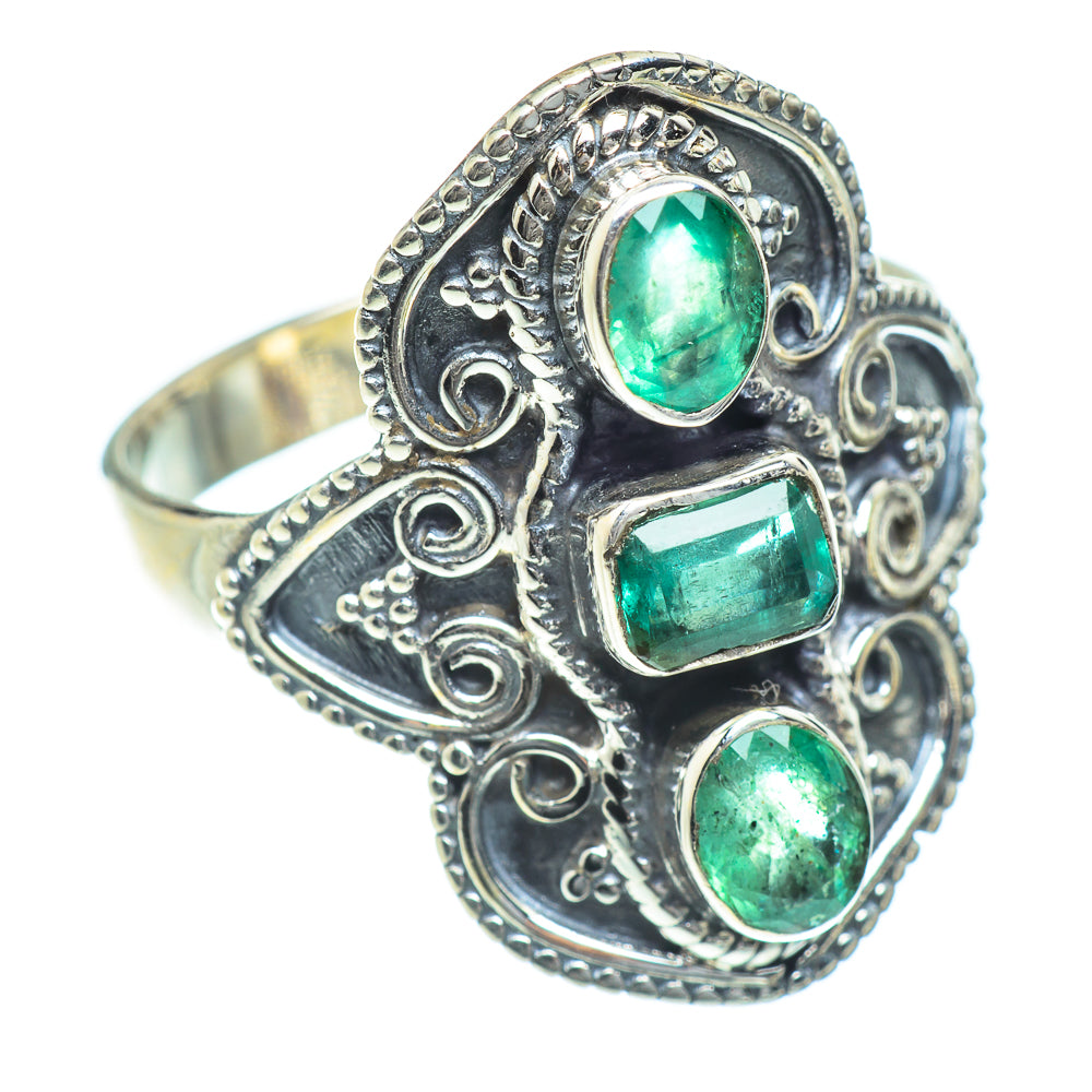 Zambian Emerald Rings handcrafted by Ana Silver Co - RING54435