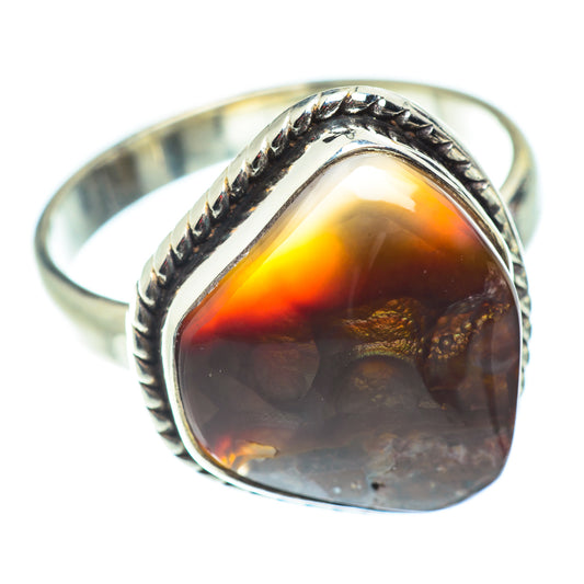 Mexican Fire Agate Rings handcrafted by Ana Silver Co - RING54792