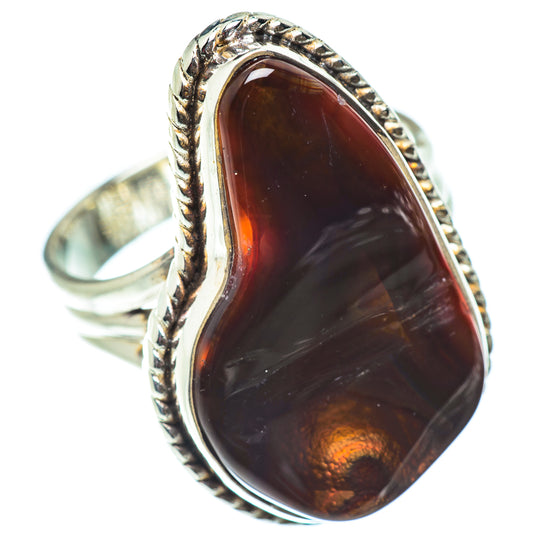 Mexican Fire Agate Rings handcrafted by Ana Silver Co - RING54854