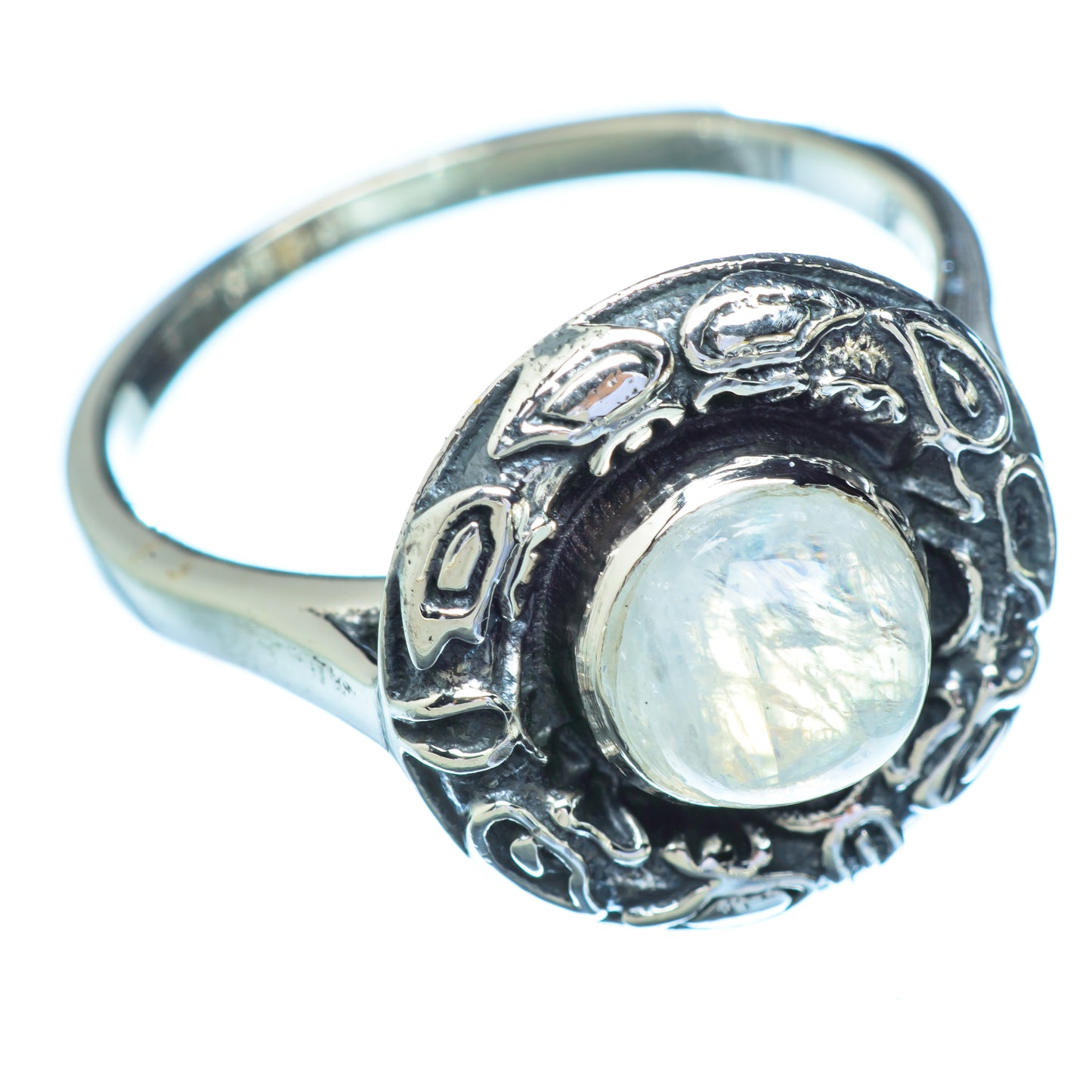 Rainbow Moonstone Rings handcrafted by Ana Silver Co - RING5522