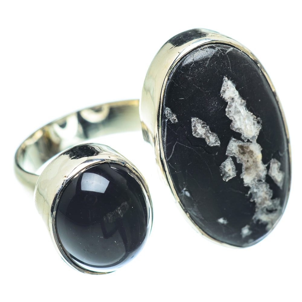 Snowflake Obsidian Rings handcrafted by Ana Silver Co - RING55476