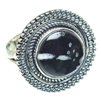 Snowflake Obsidian Rings handcrafted by Ana Silver Co - RING55544