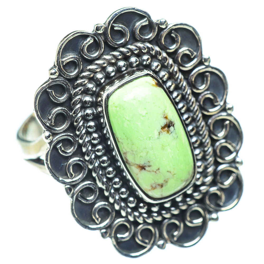 Lemon Chrysoprase Rings handcrafted by Ana Silver Co - RING55676