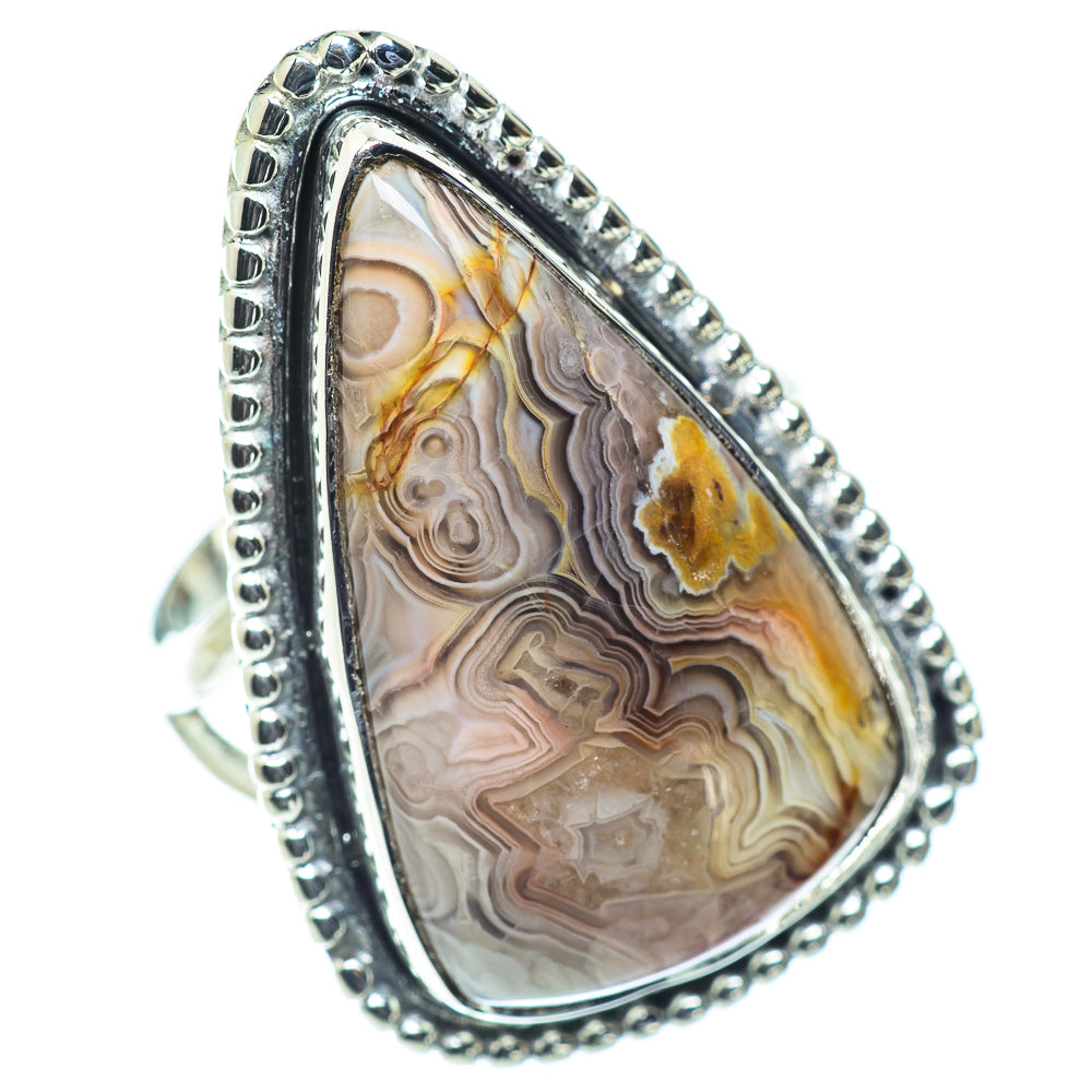 Laguna Lace Agate Rings handcrafted by Ana Silver Co - RING55791