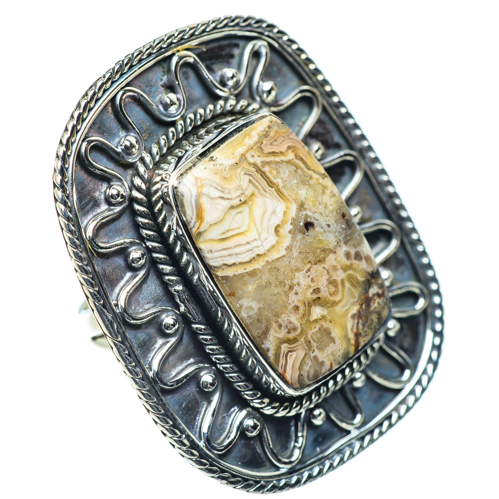 Laguna Lace Agate Rings handcrafted by Ana Silver Co - RING55821 - Photo 2