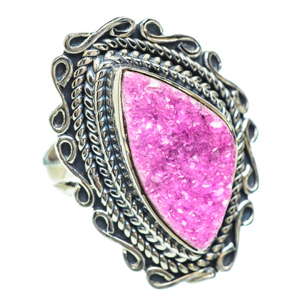 Cobalto Calcite Druzy Rings handcrafted by Ana Silver Co - RING55954