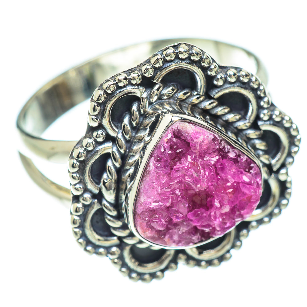 Cobalto Calcite Druzy Rings handcrafted by Ana Silver Co - RING55984