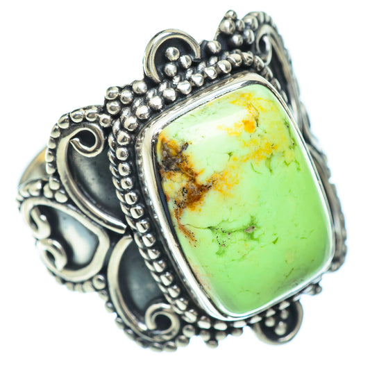 Lemon Chrysoprase Rings handcrafted by Ana Silver Co - RING56001