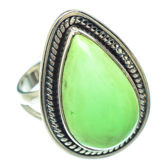 Lemon Chrysoprase Rings handcrafted by Ana Silver Co - RING56004