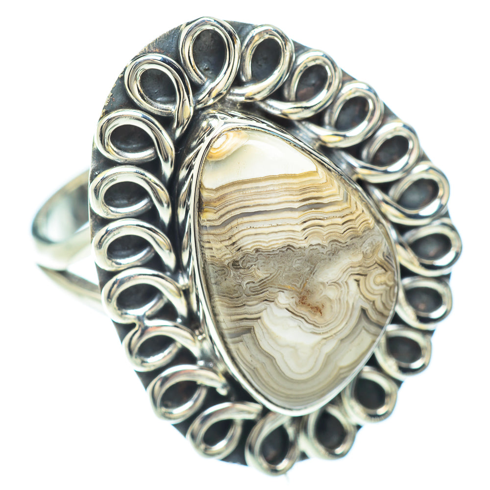 Laguna Lace Agate Rings handcrafted by Ana Silver Co - RING56035
