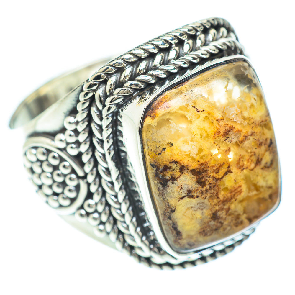 Plume Agate Rings handcrafted by Ana Silver Co - RING56114