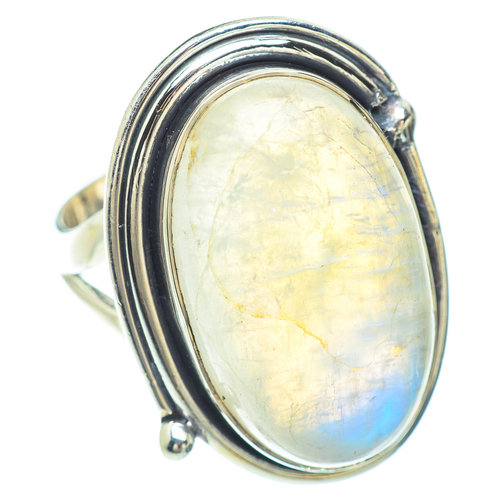 Rainbow Moonstone Rings handcrafted by Ana Silver Co - RING56130