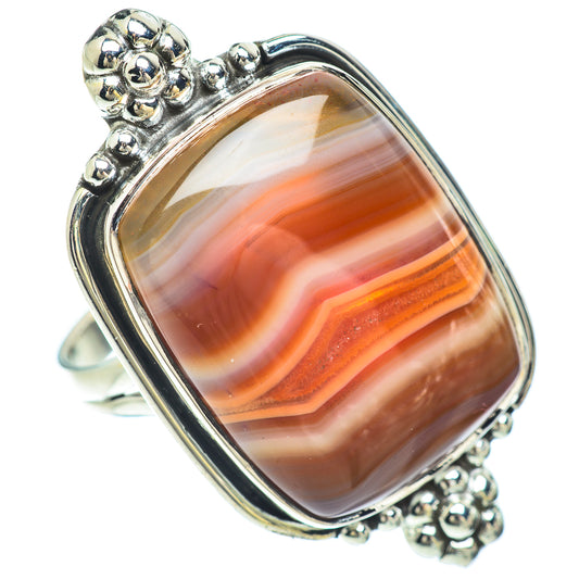 Red Botswana Agate Rings handcrafted by Ana Silver Co - RING56159