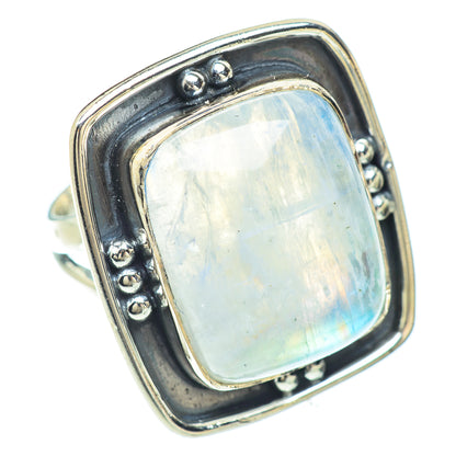 Rainbow Moonstone Rings handcrafted by Ana Silver Co - RING56173