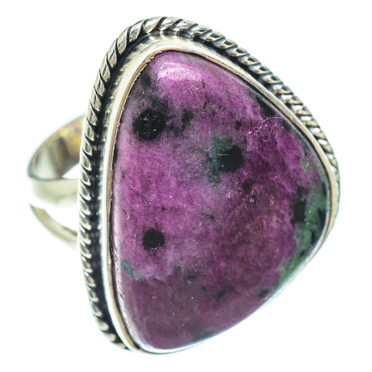 Ruby Zoisite Rings handcrafted by Ana Silver Co - RING56204