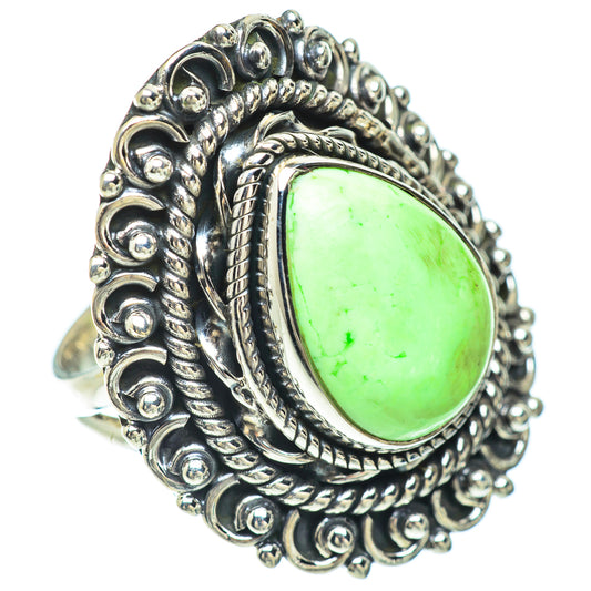 Lemon Chrysoprase Rings handcrafted by Ana Silver Co - RING56226