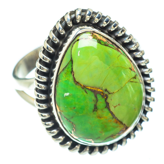 Green Copper Composite Turquoise Rings handcrafted by Ana Silver Co - RING56366