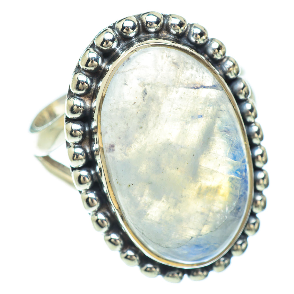 Rainbow Moonstone Rings handcrafted by Ana Silver Co - RING56383