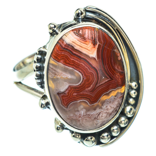 Crazy Lace Agate Rings handcrafted by Ana Silver Co - RING56398