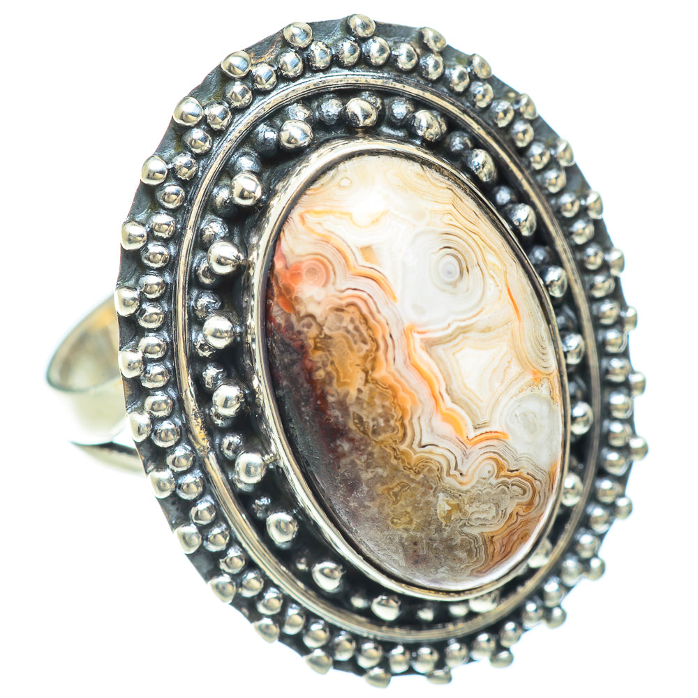 Laguna Lace Agate Rings handcrafted by Ana Silver Co - RING56399