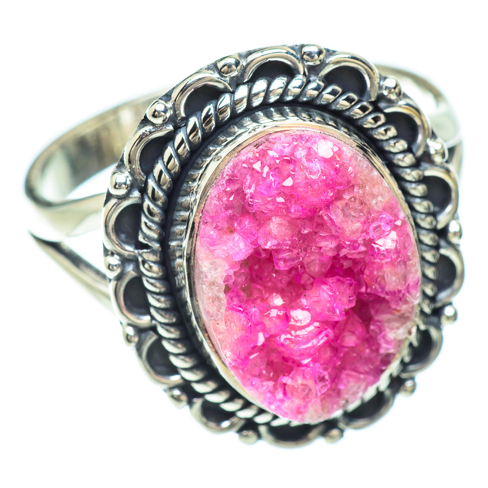 Pink Druzy Rings handcrafted by Ana Silver Co - RING56400