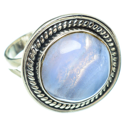 Blue Lace Agate Rings handcrafted by Ana Silver Co - RING56435