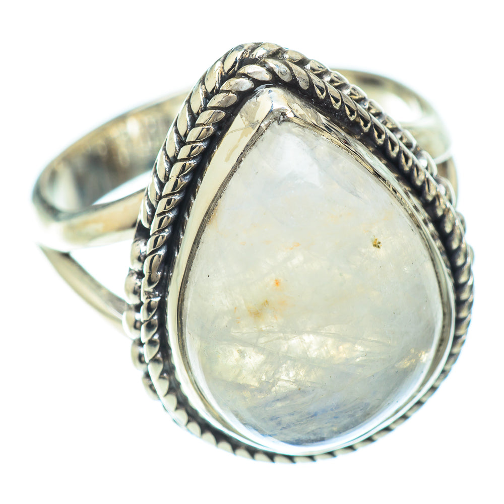 Rainbow Moonstone Rings handcrafted by Ana Silver Co - RING56436
