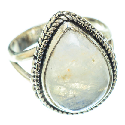 Rainbow Moonstone Rings handcrafted by Ana Silver Co - RING56436