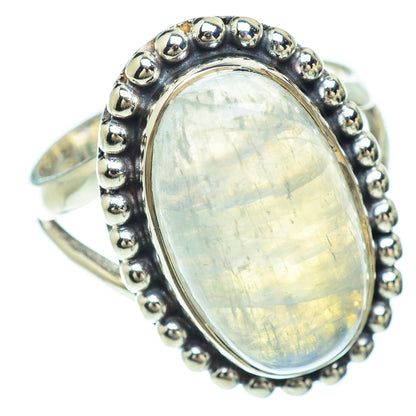 Rainbow Moonstone Rings handcrafted by Ana Silver Co - RING56505