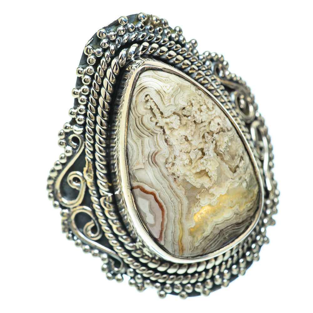 Laguna Lace Agate Rings handcrafted by Ana Silver Co - RING56586