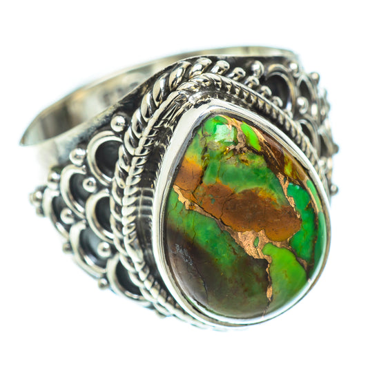 Green Copper Composite Turquoise Rings handcrafted by Ana Silver Co - RING56676