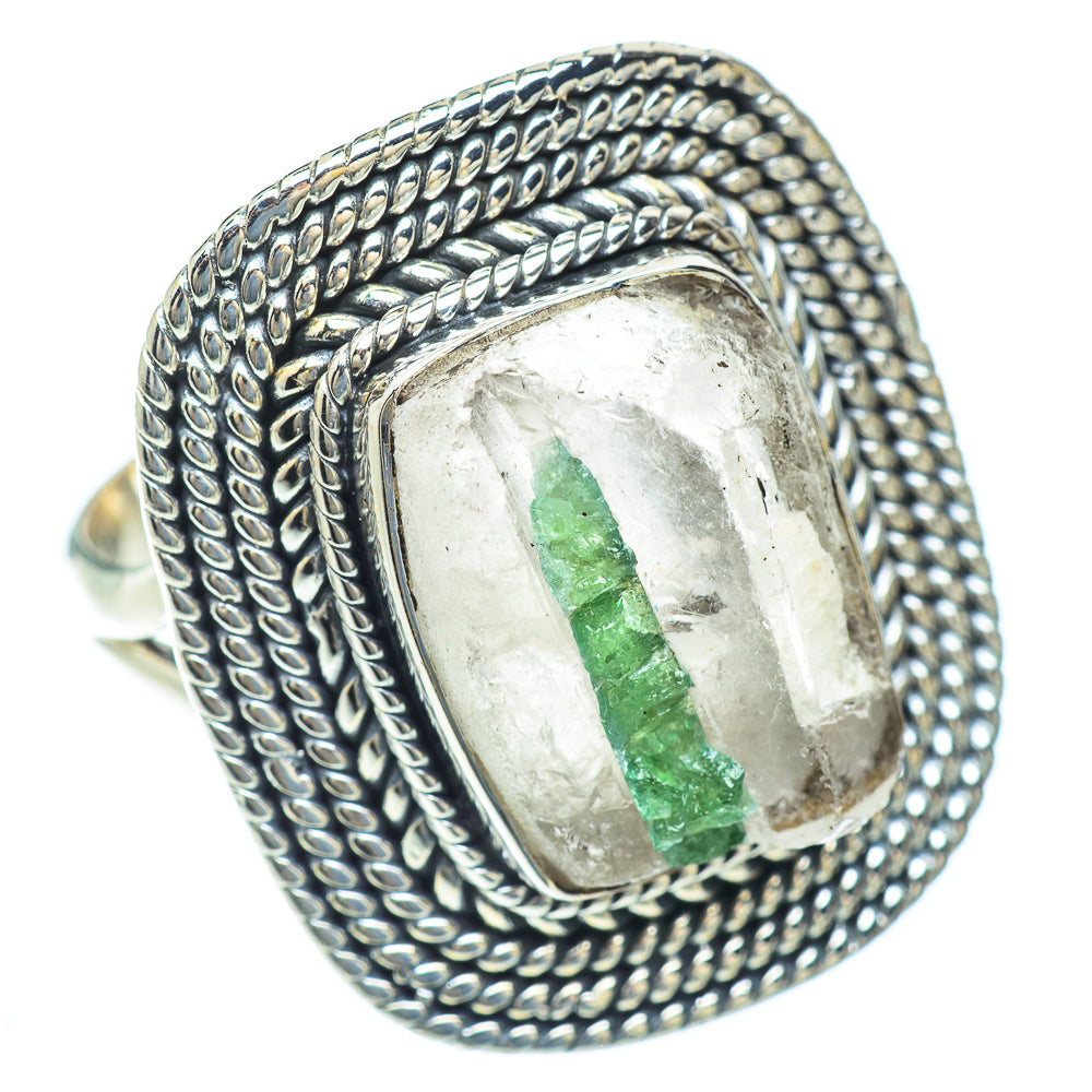 Green Quartz Crystal Rings handcrafted by Ana Silver Co - RING56697