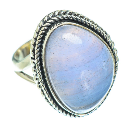 Blue Lace Agate Rings handcrafted by Ana Silver Co - RING56763