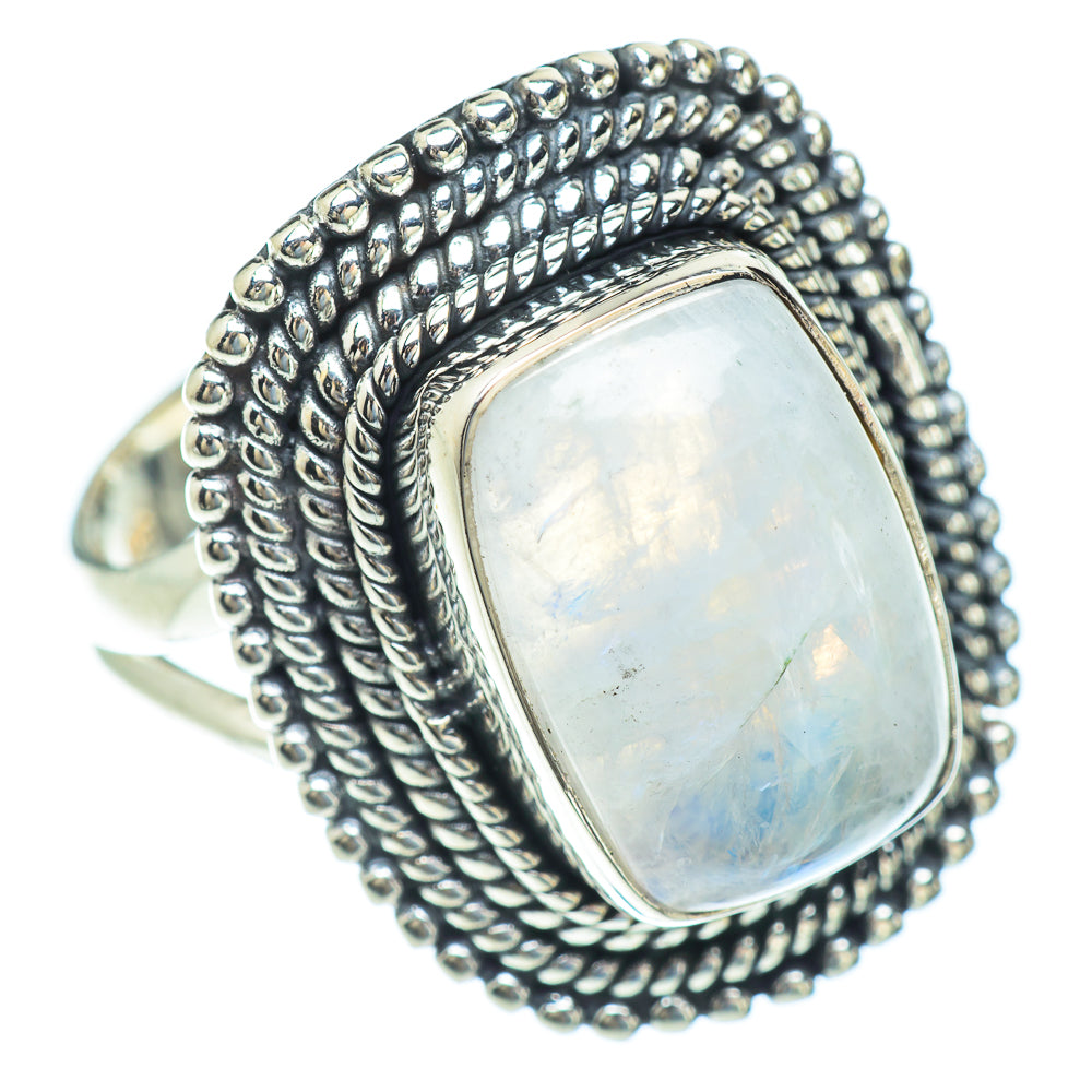 Rainbow Moonstone Rings handcrafted by Ana Silver Co - RING56790