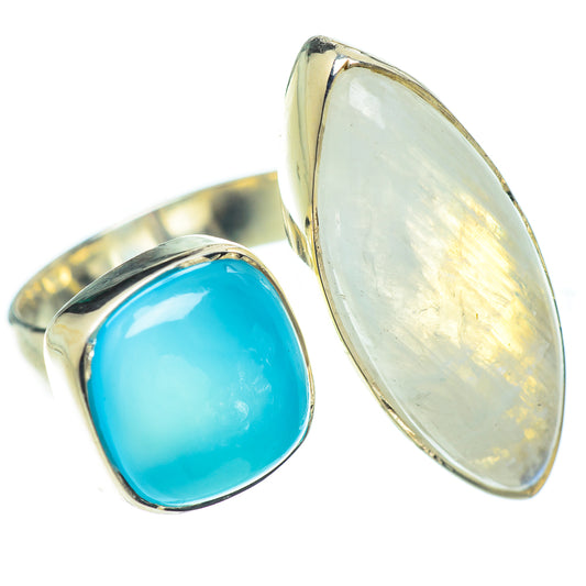Rainbow Moonstone Rings handcrafted by Ana Silver Co - RING56930