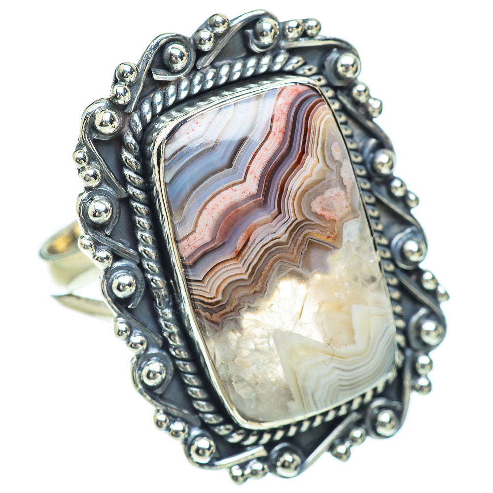 Laguna Lace Agate Rings handcrafted by Ana Silver Co - RING56986