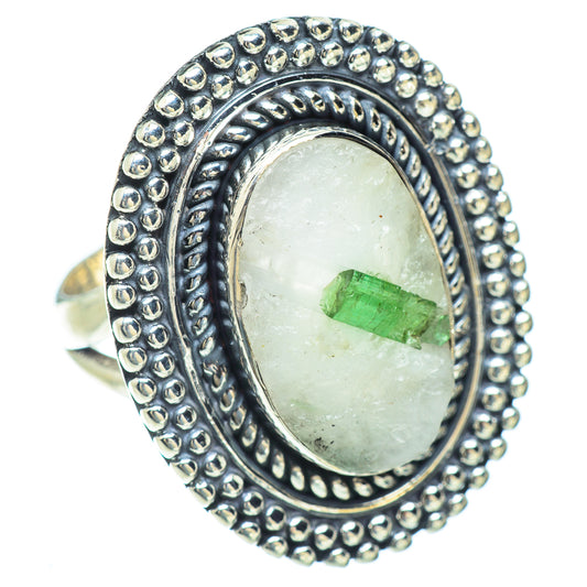 Green Tourmaline In Quartz Rings handcrafted by Ana Silver Co - RING56995