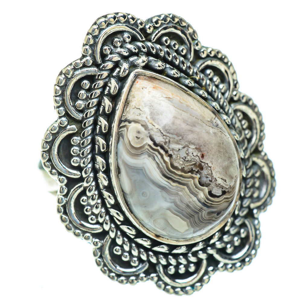 Laguna Lace Agate Rings handcrafted by Ana Silver Co - RING56999