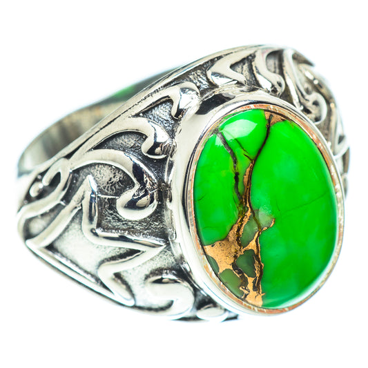 Green Copper Composite Turquoise Rings handcrafted by Ana Silver Co - RING57063